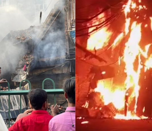 दिल्ली के आज़ाद मार्केट में सिलेंडर ब्लास्ट से लगी आग