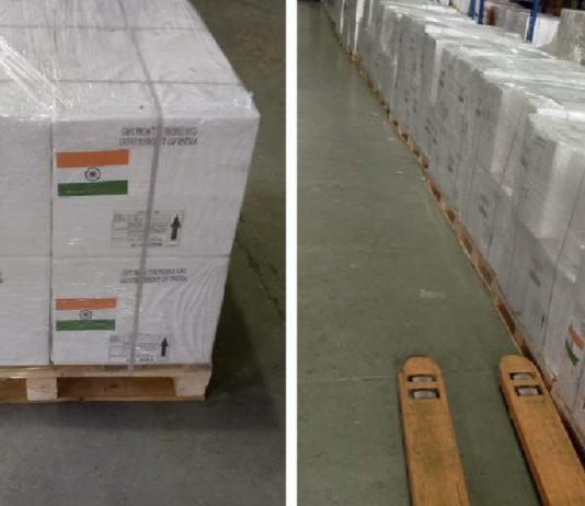 भारत से फिलिस्तीन के लिए ज़रूरी दवाओं सहित 30 टन की पहली खेप रवाना